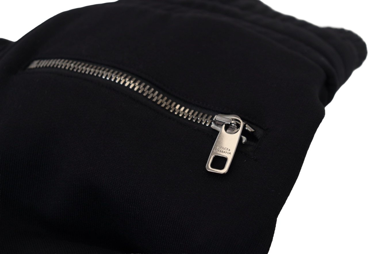 Dolce & Gabbana Black Cotton Bermuda Cargo Shorts Zwart