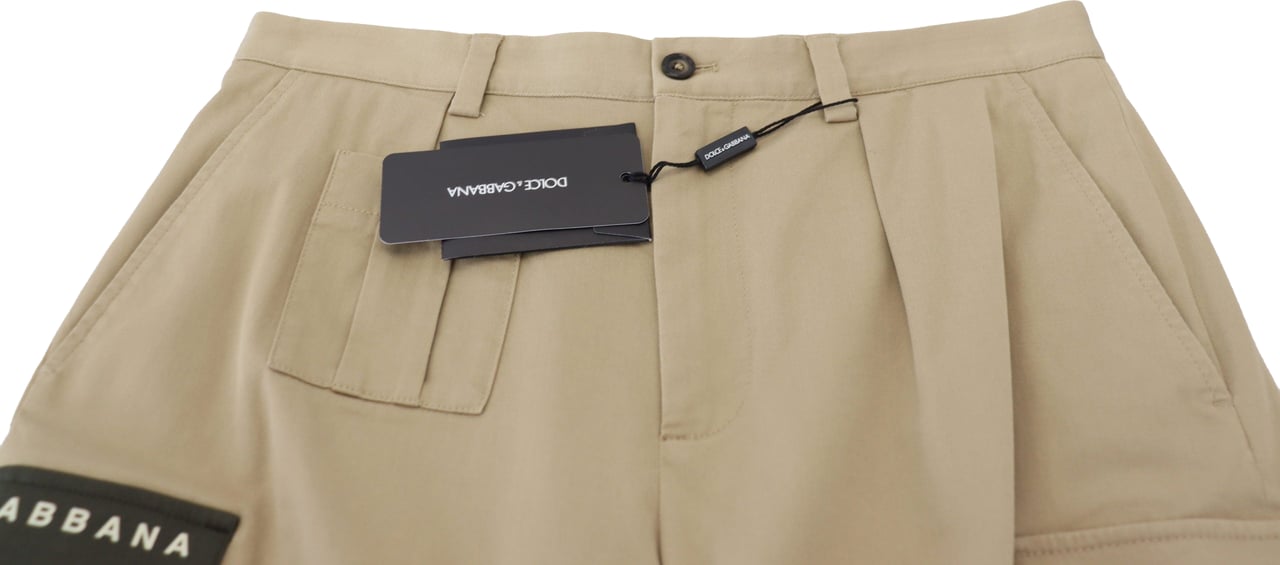 Dolce & Gabbana Beige Cotton Cargo Bermuda Shorts Beige