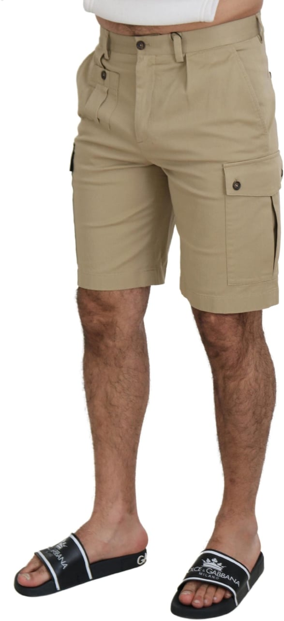 Dolce & Gabbana Beige Cotton Cargo Bermuda Shorts Beige