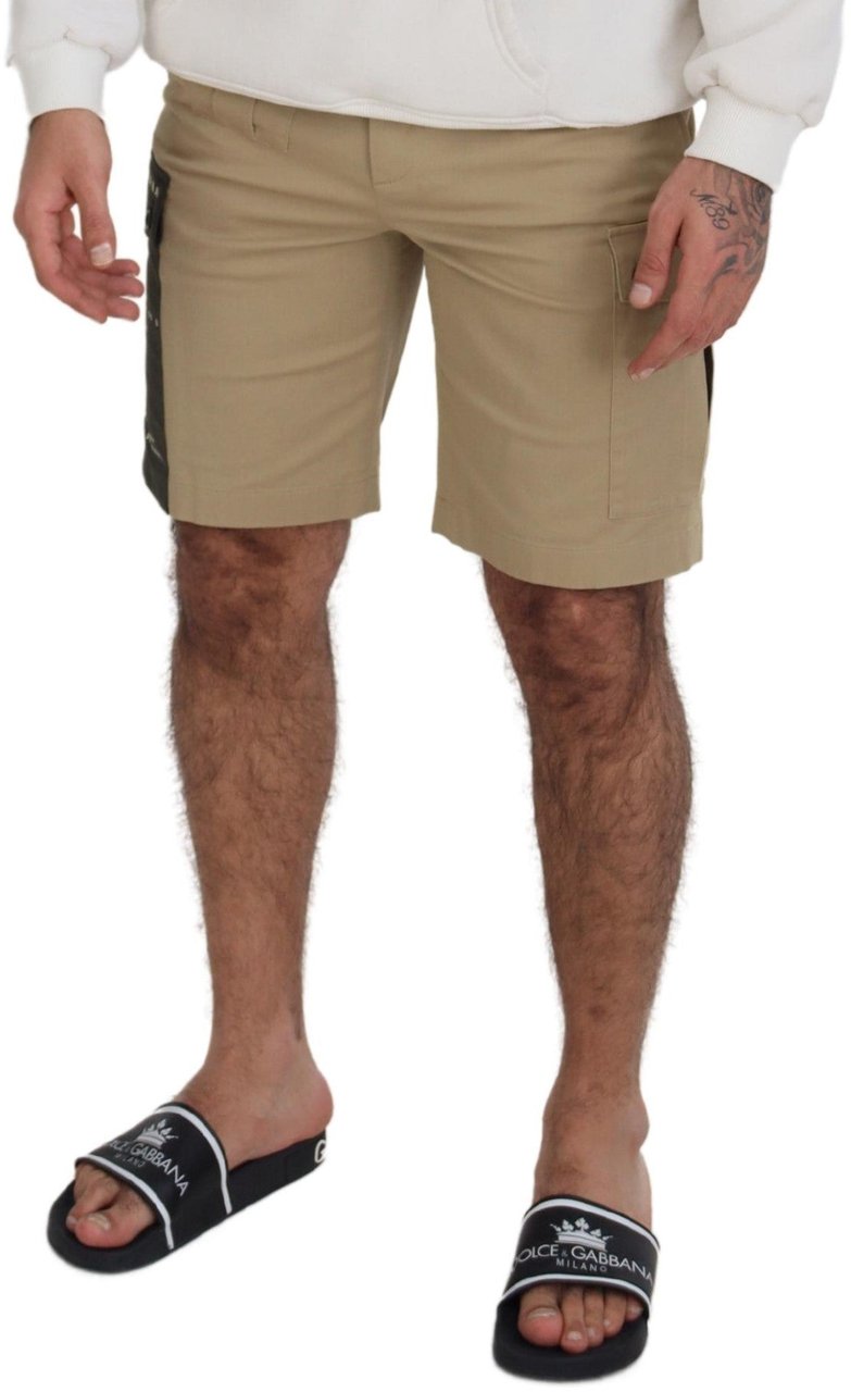 Dolce & Gabbana Beige Cotton Cargo Bermuda Shorts Beige