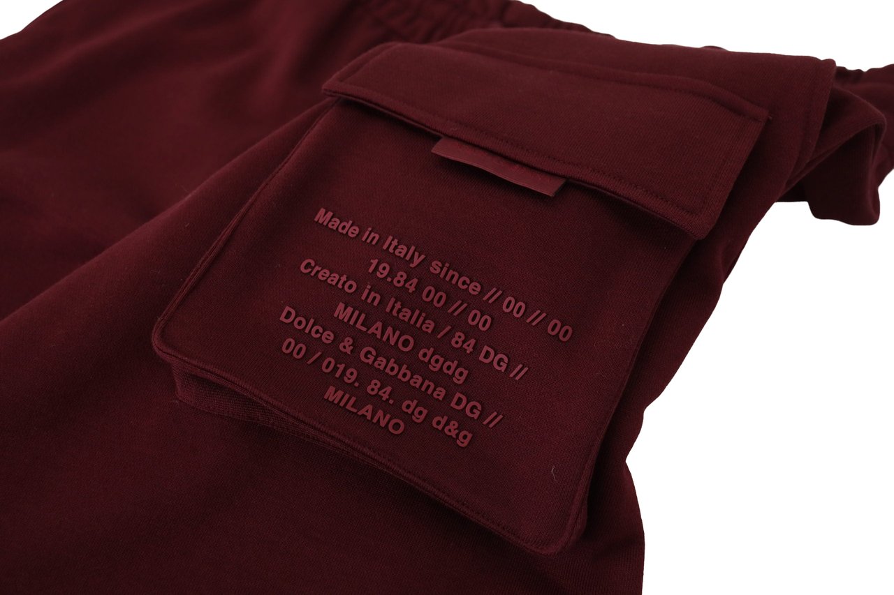 Dolce & Gabbana Maroon Bermuda Cargo Men Shorts Zwart