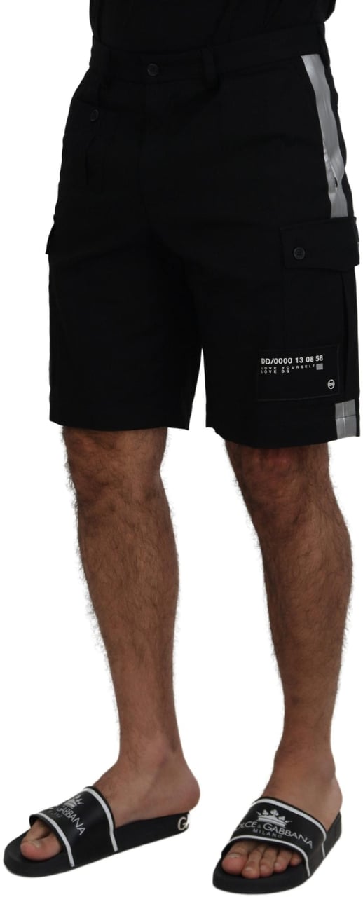 Dolce & Gabbana Black Bermuda Cargo Casual Shorts Zwart