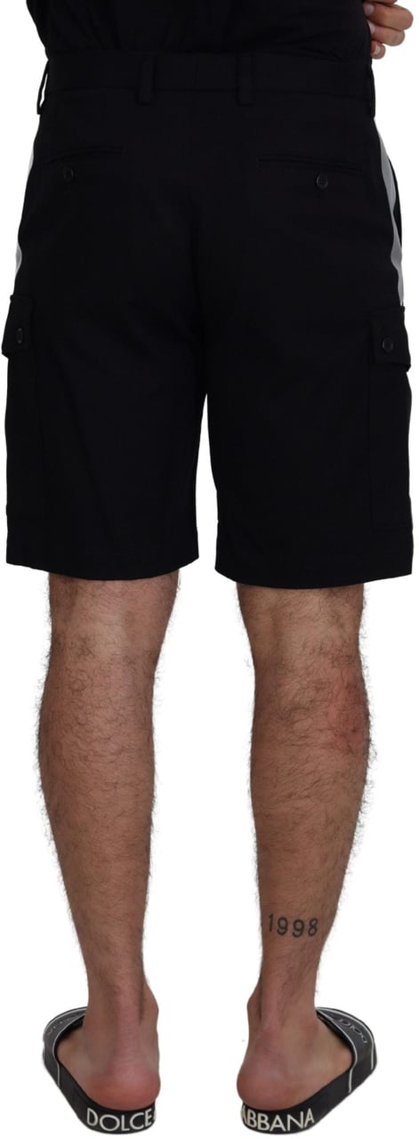 Dolce & Gabbana Black Bermuda Cargo Casual Shorts Zwart