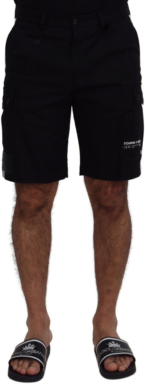 Dolce & Gabbana Black Bermuda Cargo Casual Shorts Zwart