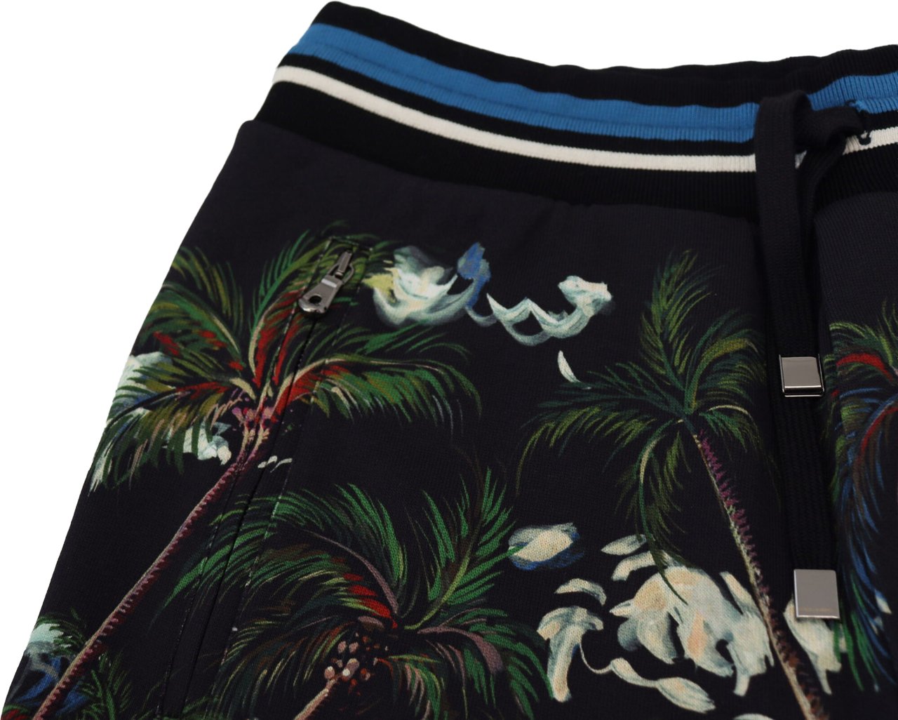 Dolce & Gabbana Black Cotton Volcano Print Casual Shorts Zwart