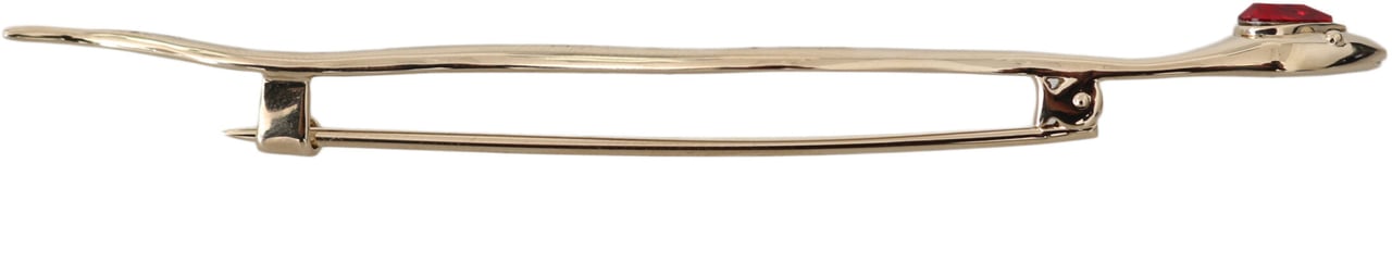 Dolce & Gabbana Silver Brass Crystal Spilla Serpente Brooch Pin Grijs