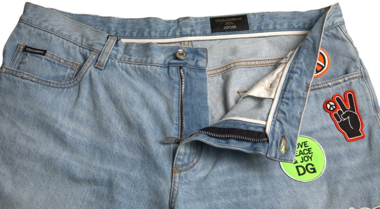 Dolce & Gabbana Light Blue Cotton Men Bermuda Denim Shorts Blauw