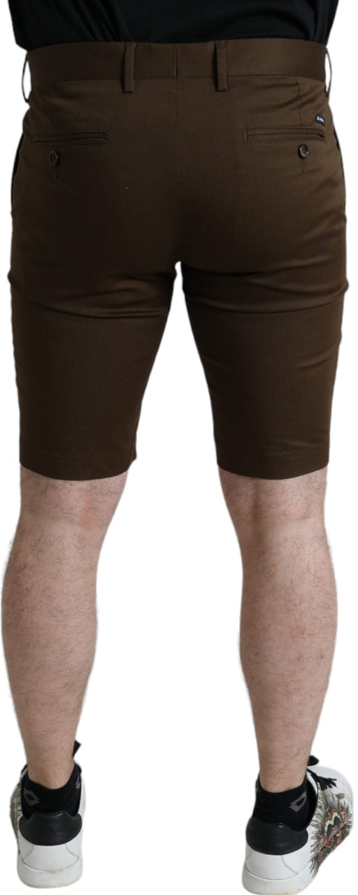 Dolce & Gabbana Brown Cotton Stretch Men Bermuda Shorts Bruin