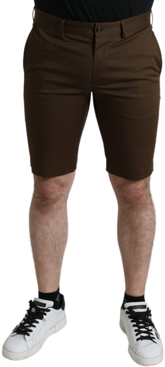 Dolce & Gabbana Brown Cotton Stretch Men Bermuda Shorts Bruin