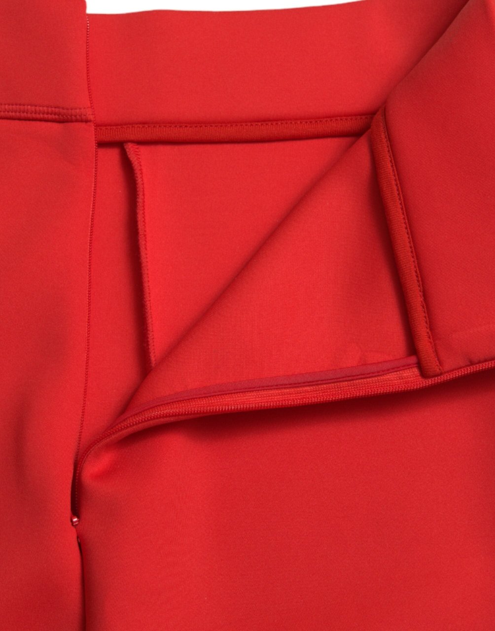 Dolce & Gabbana Red Nylon Stretch Slim Leggings Pants Rood