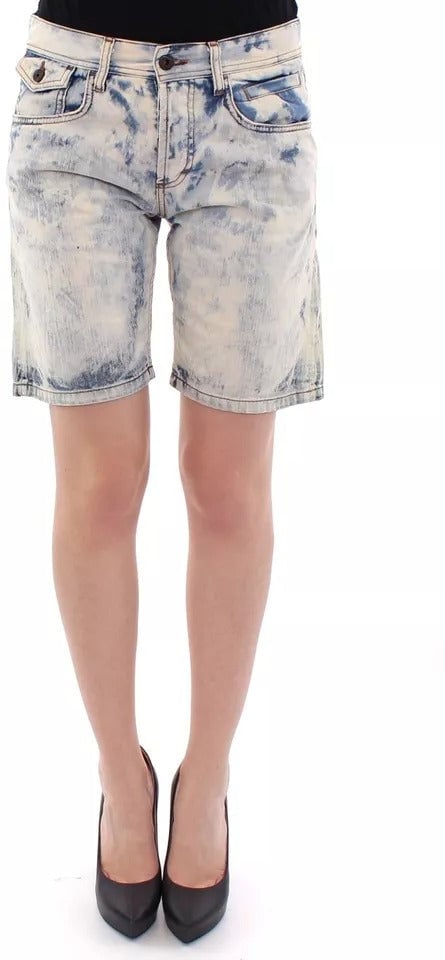 Dolce & Gabbana Blue D&G Cotton Washed Jeans Denim Shorts Blauw