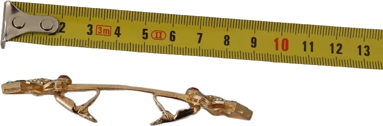 Dolce & Gabbana Gold Plated 925 Sterling Silver Crystal Collar Stop Brooch Zilver