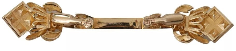 Dolce & Gabbana Gold Plated 925 Sterling Silver Crystal Collar Stop Brooch Zilver
