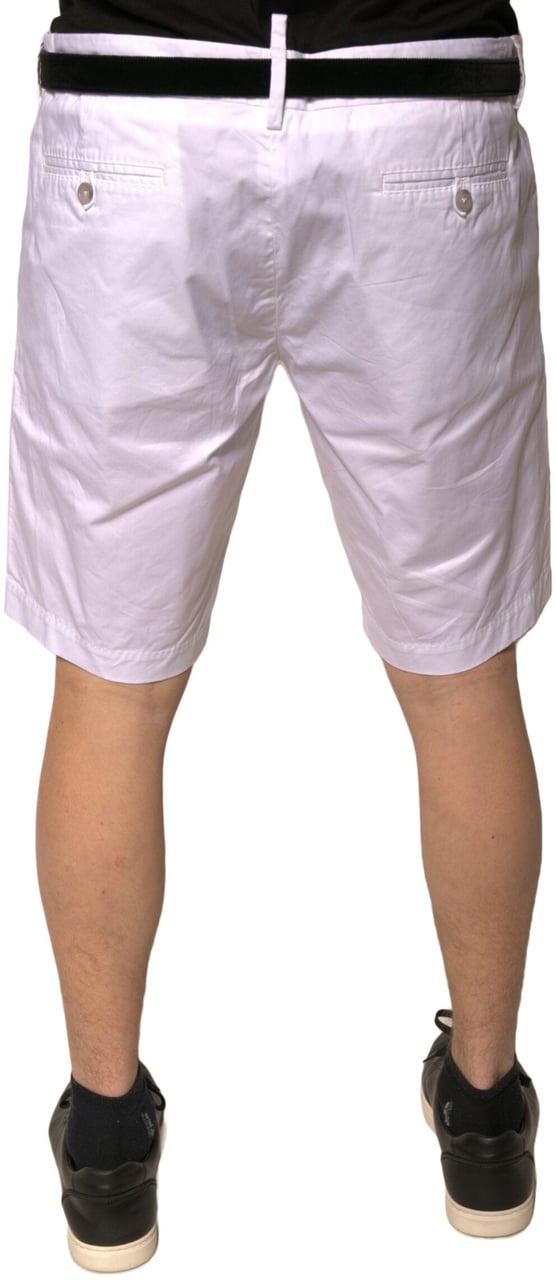 Dolce & Gabbana White Chinos Cotton Stretch Casual Shorts Wit