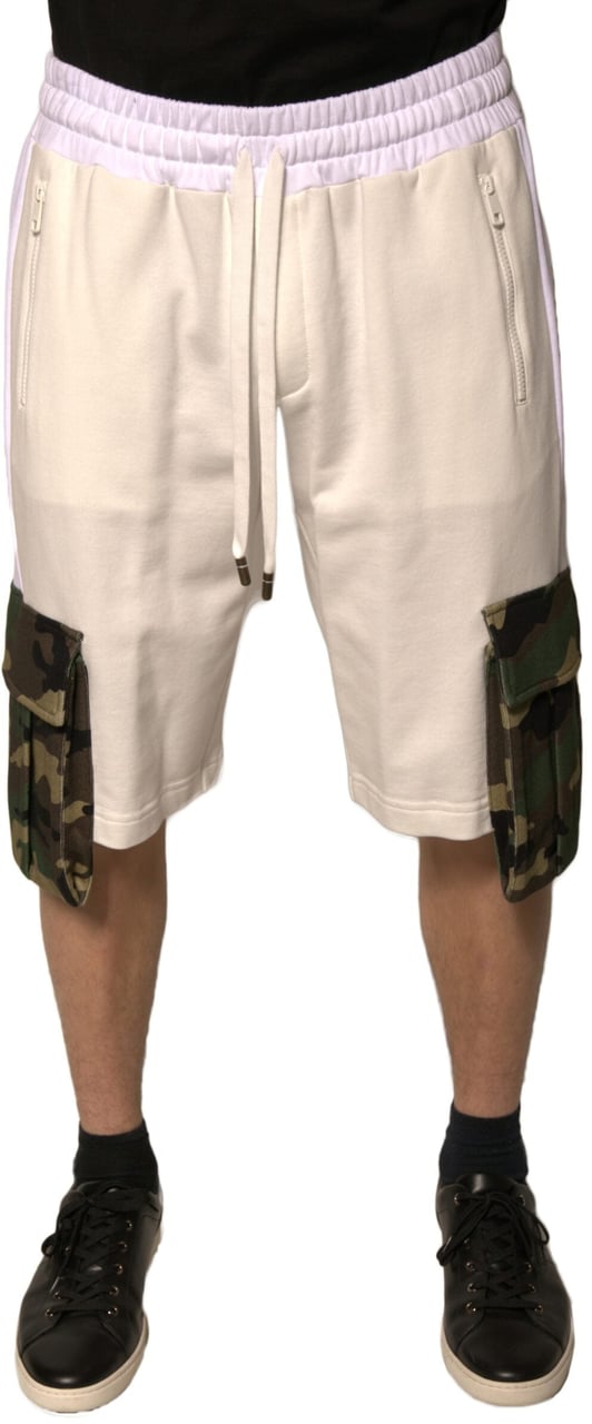 Dolce & Gabbana Beige Cotton Men Casual Cargo Bermuda Shorts Beige