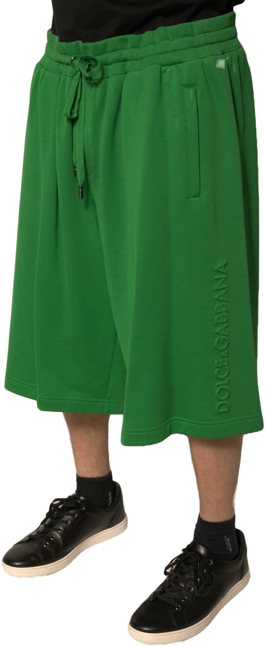 Dolce & Gabbana Green Cotton Blend Men Bermuda Shorts Groen