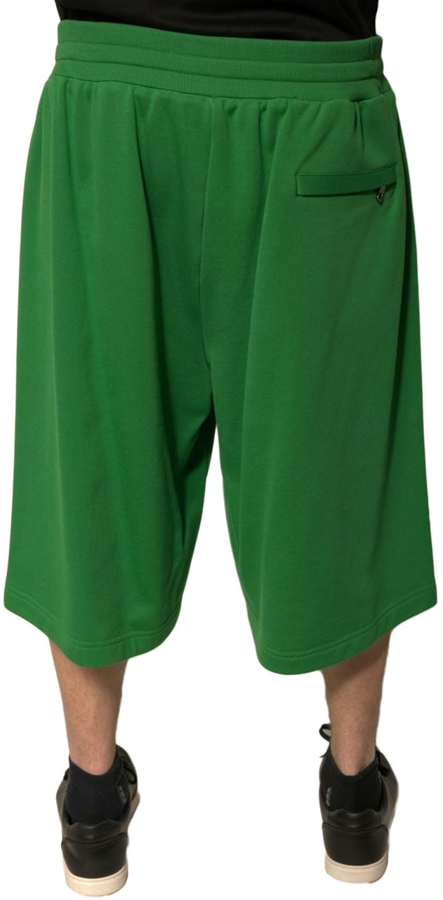Dolce & Gabbana Green Cotton Blend Men Bermuda Shorts Groen