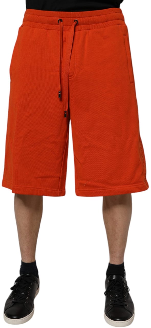 Dolce & Gabbana Red Cotton Blend Mid Waist Men Bermuda Shorts Rood