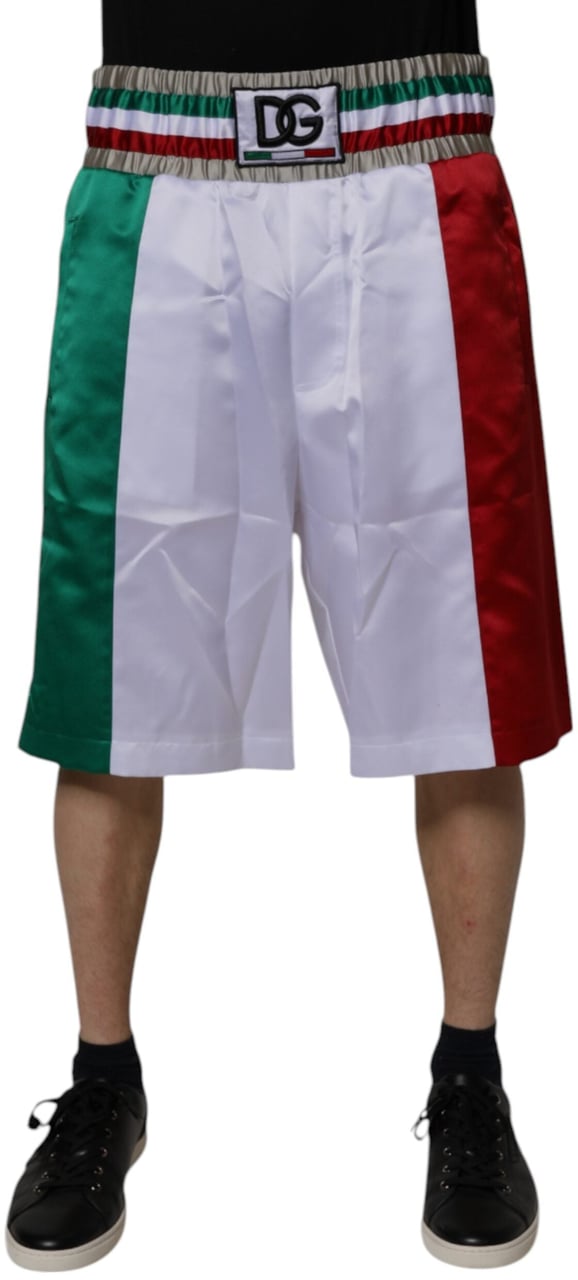 Dolce & Gabbana Multicolor Italia Polyester Bermuda Shorts Divers