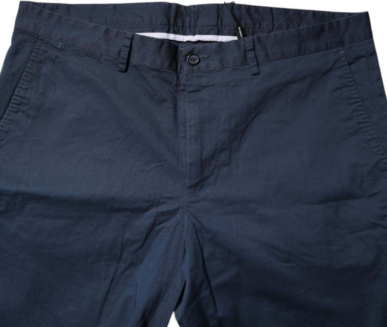 Dolce & Gabbana Blue Cotton Mid Waist Men Bermuda Shorts Blauw