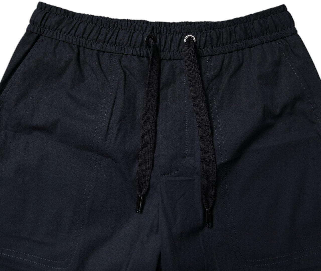 Dolce & Gabbana Dark Blue Cotton Bermuda Sweatshorts Shorts Blauw