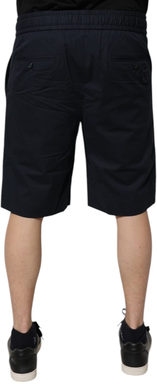 Dolce & Gabbana Dark Blue Cotton Bermuda Sweatshorts Shorts Blauw
