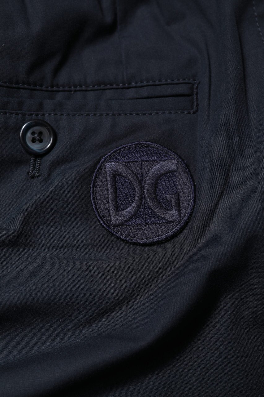 Dolce & Gabbana Dark Blue Cotton Bermuda Sweatshorts Shorts Blauw