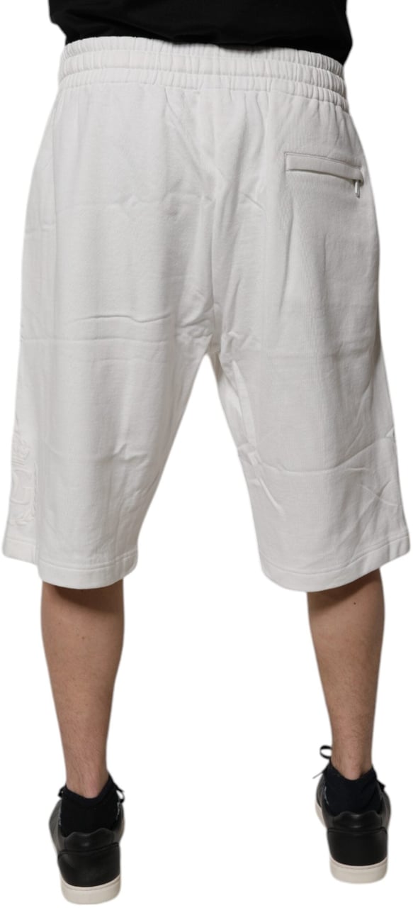 Dolce & Gabbana White Cotton Sweatshorts Men Bermuda Shorts Wit