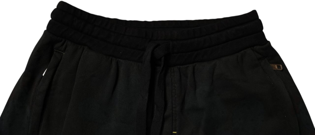 Dolce & Gabbana Black Cotton Sweatshorts Men Bermuda Shorts Zwart
