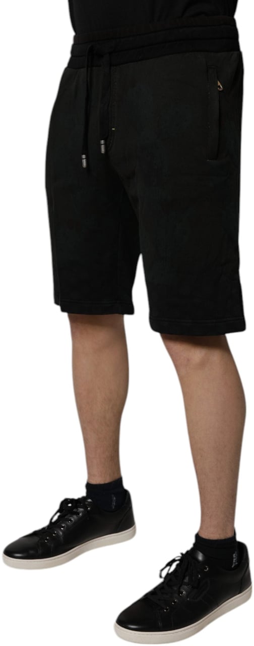 Dolce & Gabbana Black Cotton Sweatshorts Men Bermuda Shorts Zwart