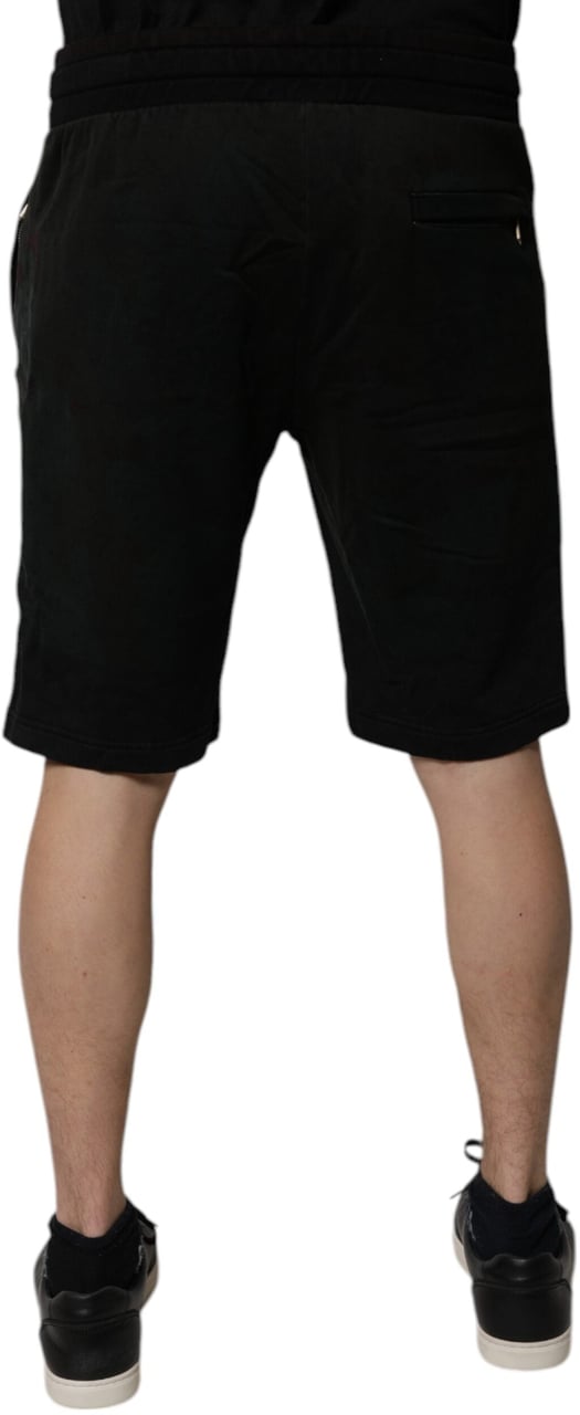 Dolce & Gabbana Black Cotton Sweatshorts Men Bermuda Shorts Zwart