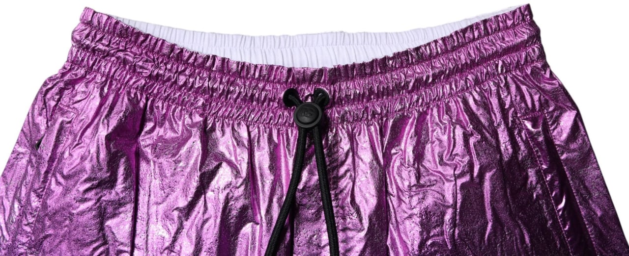 Dolce & Gabbana Metallic Pink Purple Two Tone Bermuda Shorts Roze
