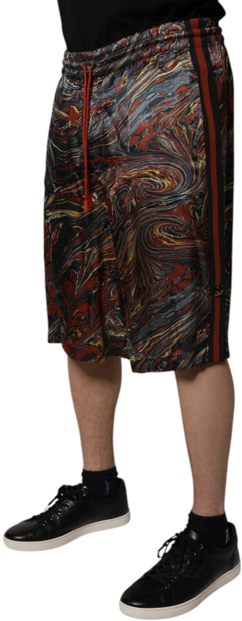 Dolce & Gabbana Multicolor Marble Print Trouser Bermuda Shorts Divers
