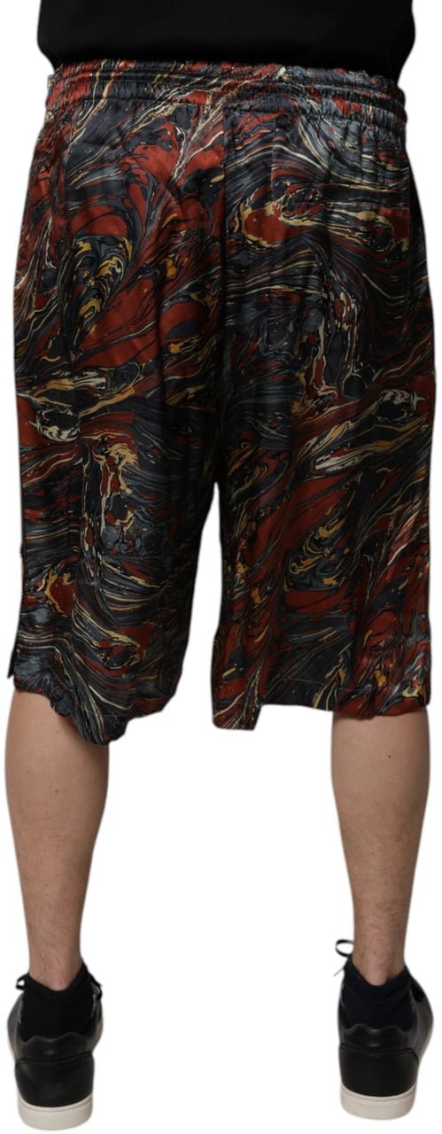 Dolce & Gabbana Multicolor Marble Print Trouser Bermuda Shorts Divers