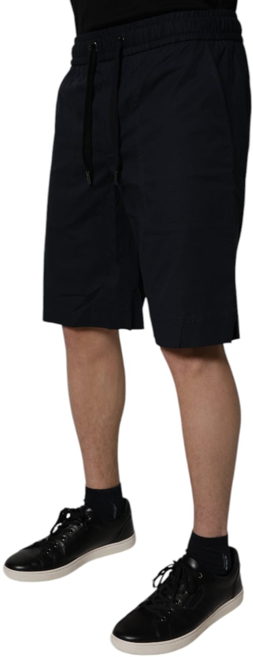 Dolce & Gabbana Black Cotton Sweatshorts Men Bermuda Shorts Zwart