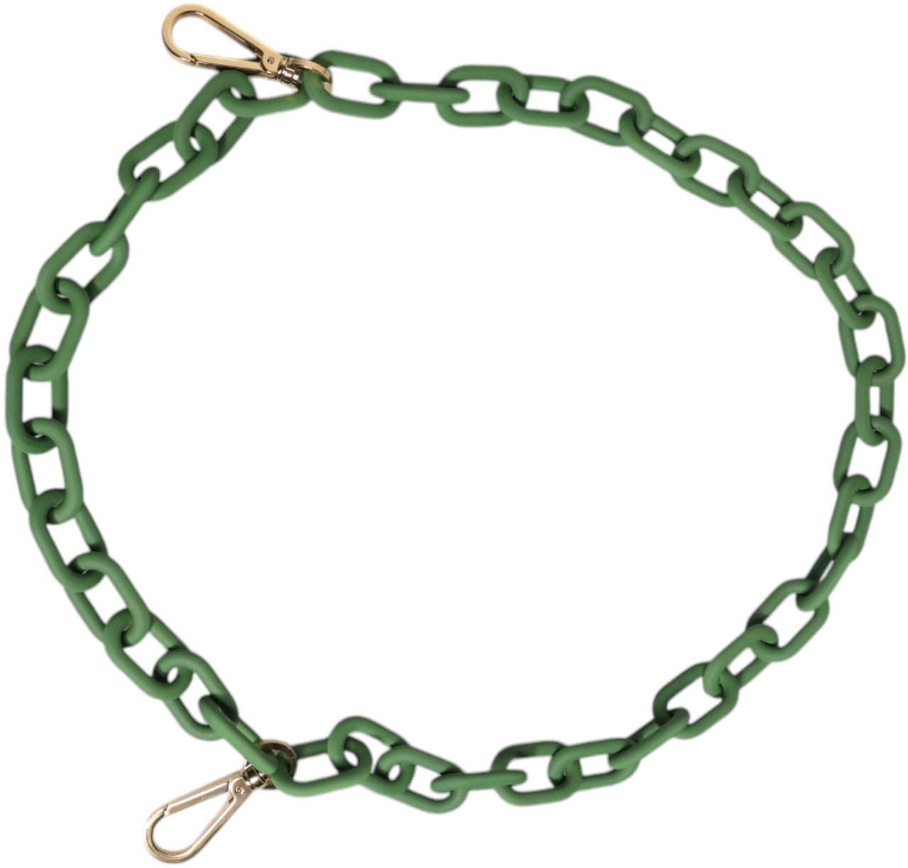 Dolce & Gabbana Green Plexy Acrylic Chunky Gold Hardware Wallet Chain Groen