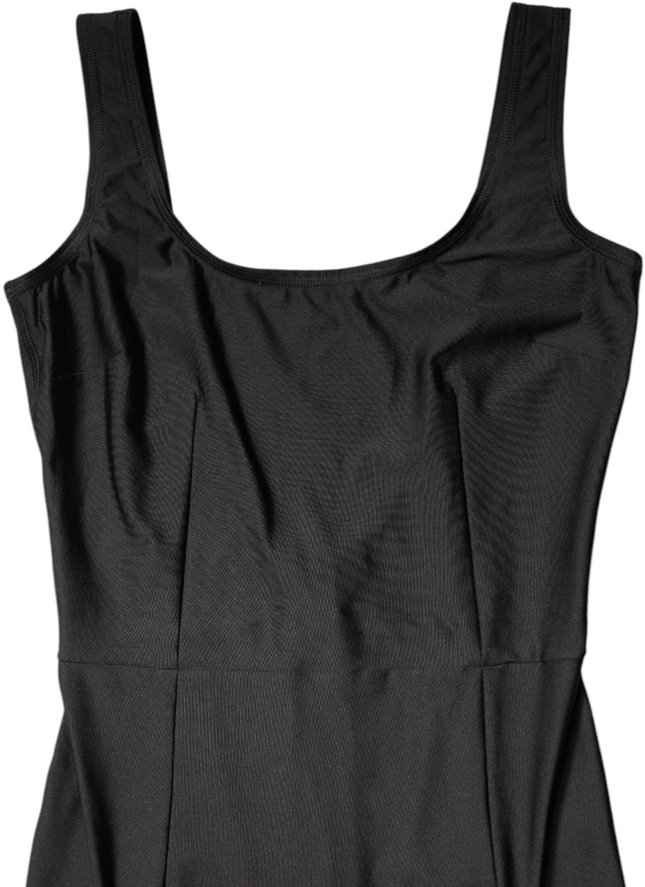 Dolce & Gabbana Black Sleeveless Bodycon Women Jumpsuit Dress Zwart