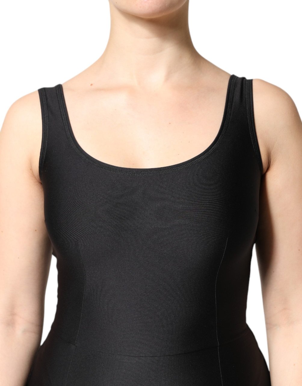 Dolce & Gabbana Black Sleeveless Bodycon Women Jumpsuit Dress Zwart