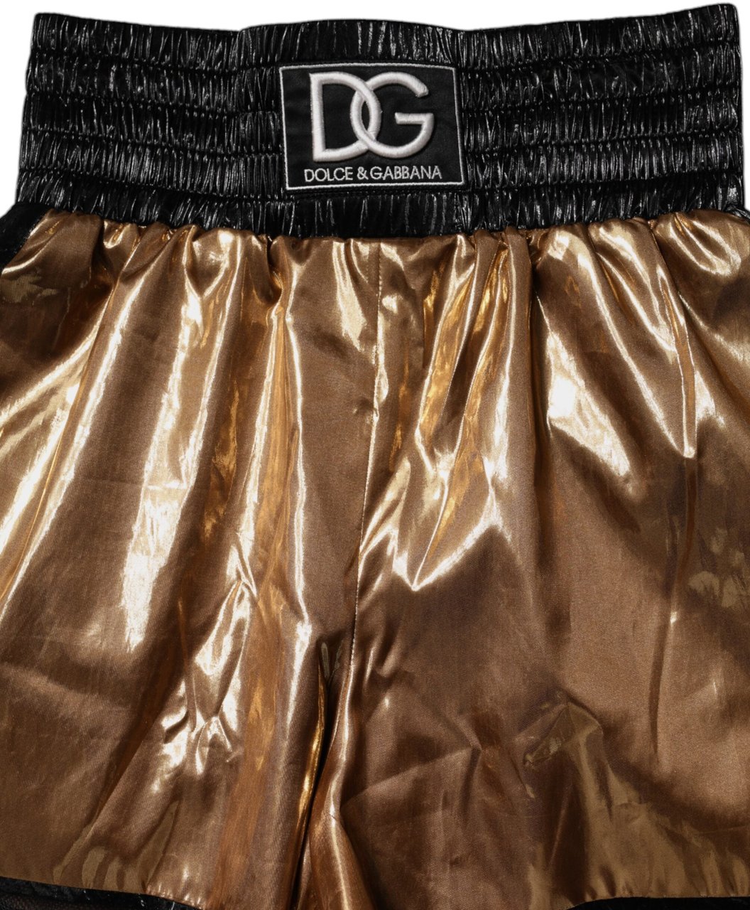 Dolce & Gabbana Metallic Gold High Waist Women Hotpants Short Goud