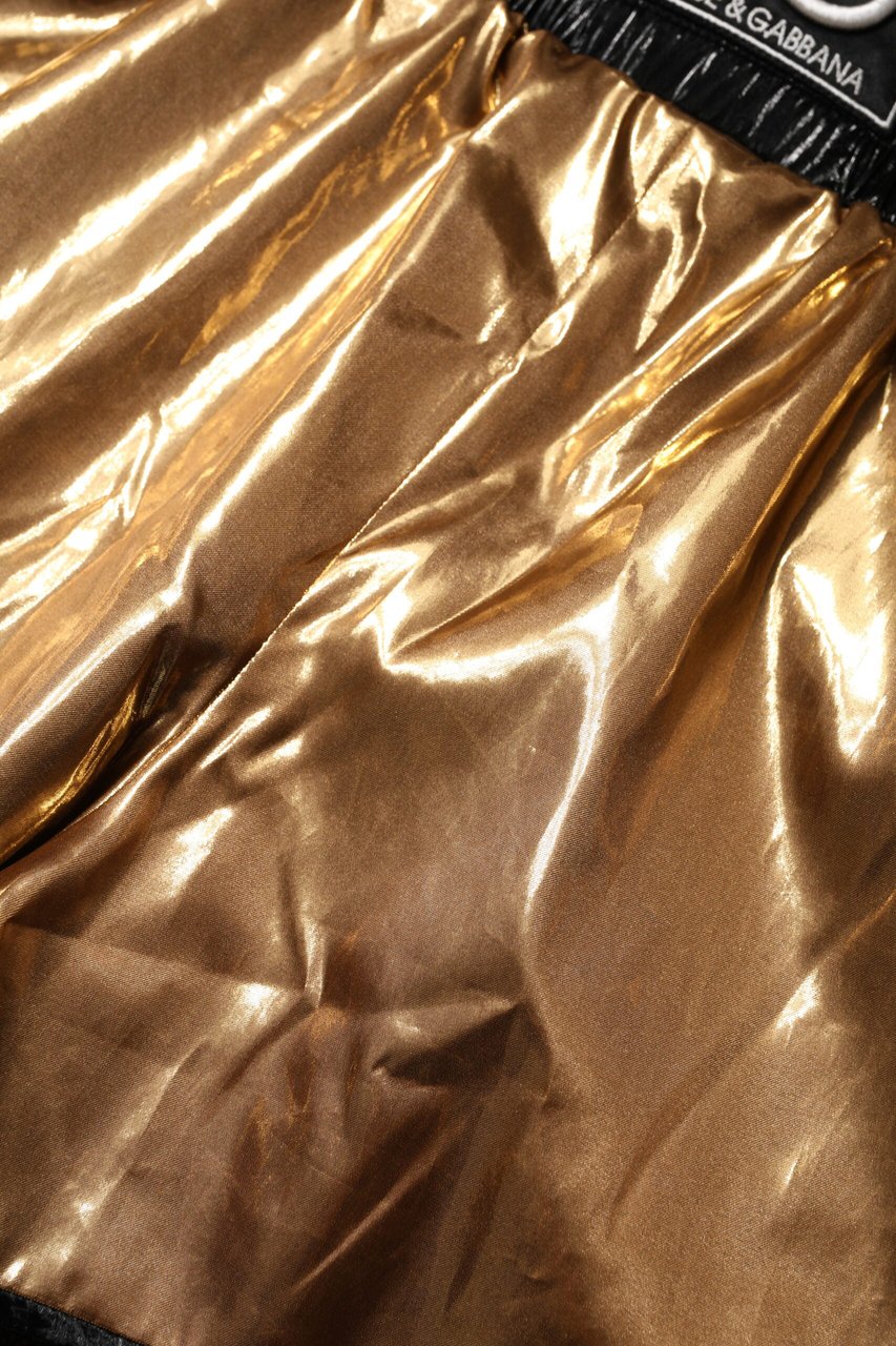Dolce & Gabbana Metallic Gold High Waist Women Hotpants Short Goud