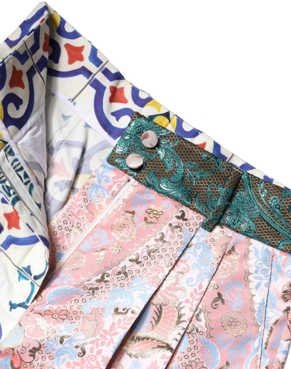 Dolce & Gabbana Multicolor Cotton Patchwork Hot Pants Shorts Divers