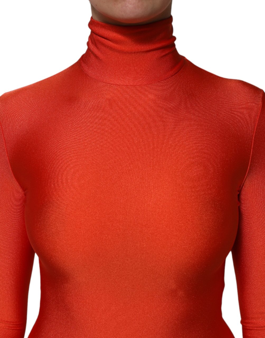 Dolce & Gabbana Red Nylon Turtleneck Bodycon Jumpsuit Dress Rood