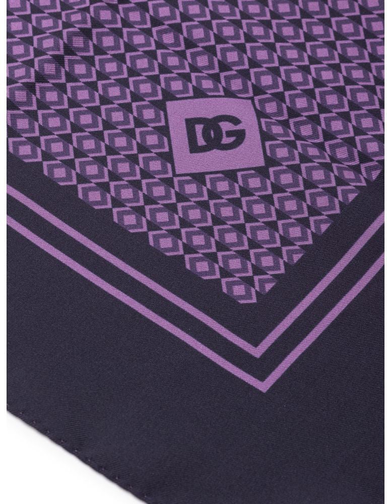 Dolce & Gabbana Purple Silk Pocket Square Paars