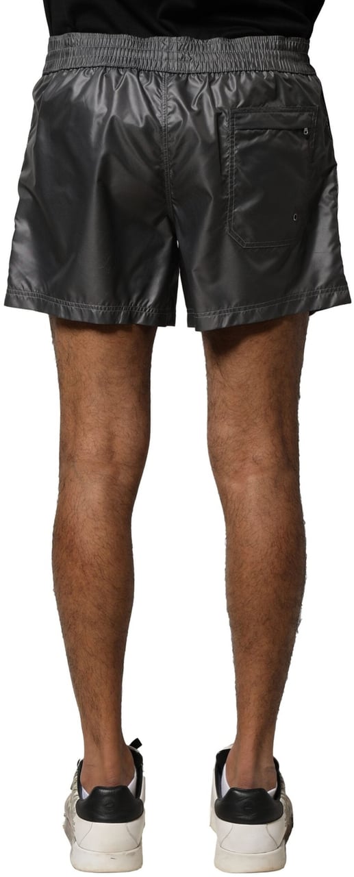 Dolce & Gabbana Gray Polyester Mid Waist Casual Bermuda Shorts Grijs
