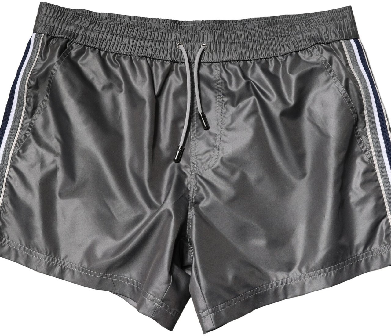 Dolce & Gabbana Gray Polyester Mid Waist Casual Bermuda Shorts Grijs