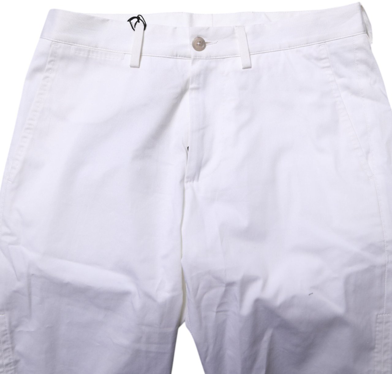 Dolce & Gabbana White Cotton Stretch Men Denim Bermuda Shorts Wit