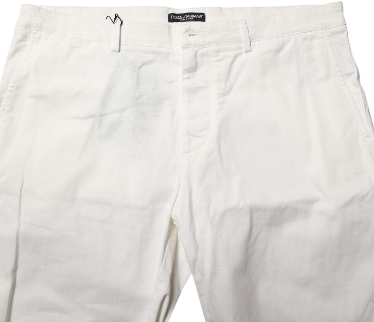 Dolce & Gabbana White Chinos Cotton Stretch Men Casual Shorts Wit