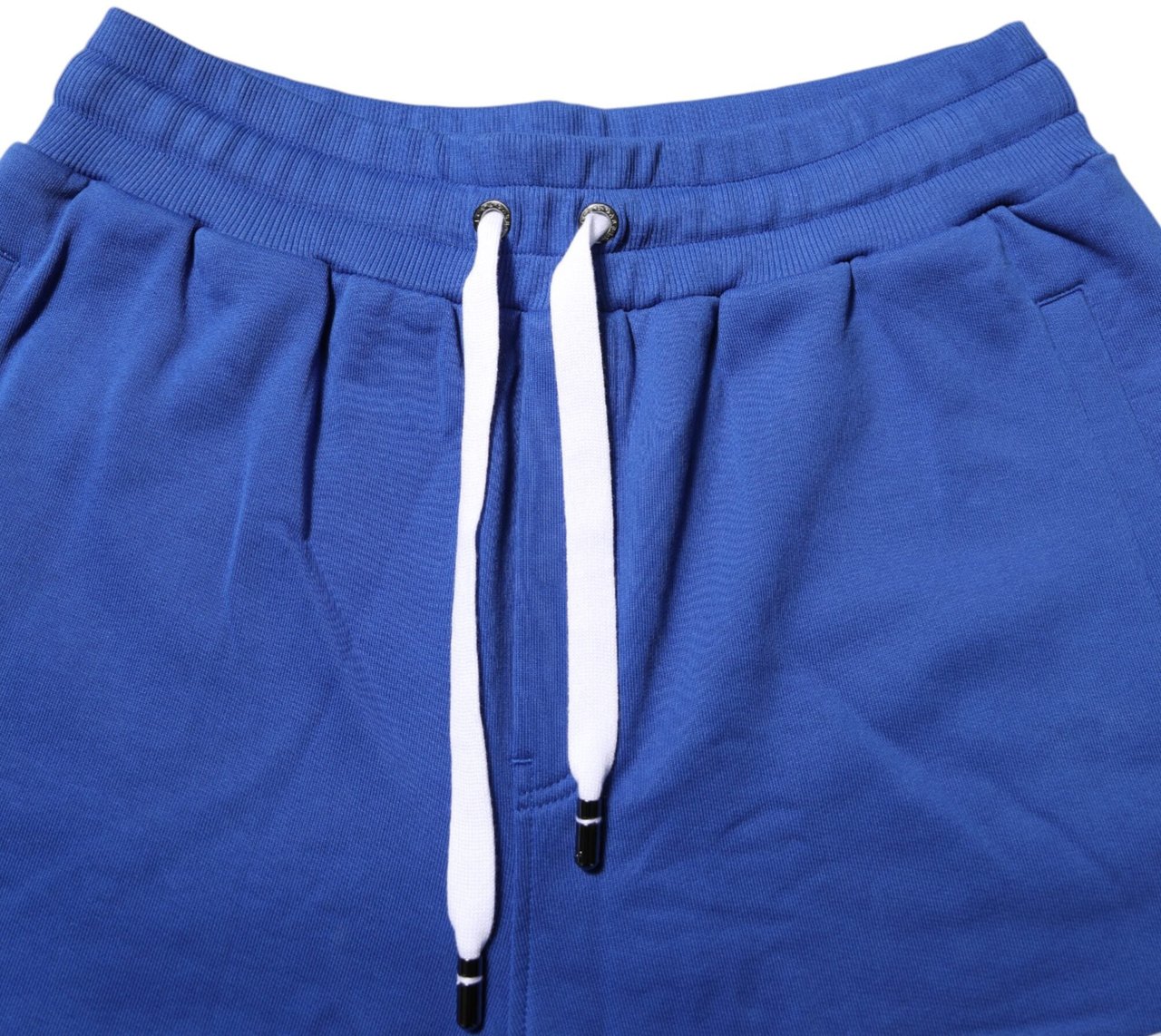 Dolce & Gabbana Blue Logo Cotton Bermuda Sweatshorts Shorts Blauw