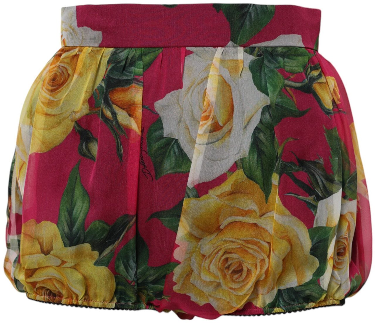 Dolce & Gabbana Red Floral High Waist Women Hot Pants Shorts Roze