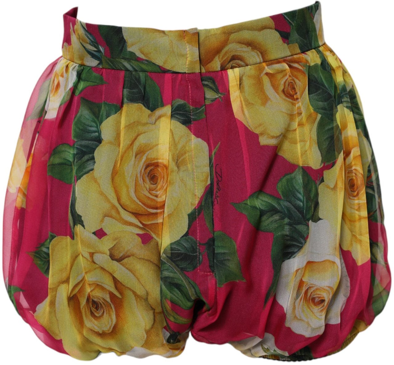 Dolce & Gabbana Red Floral High Waist Women Hot Pants Shorts Roze